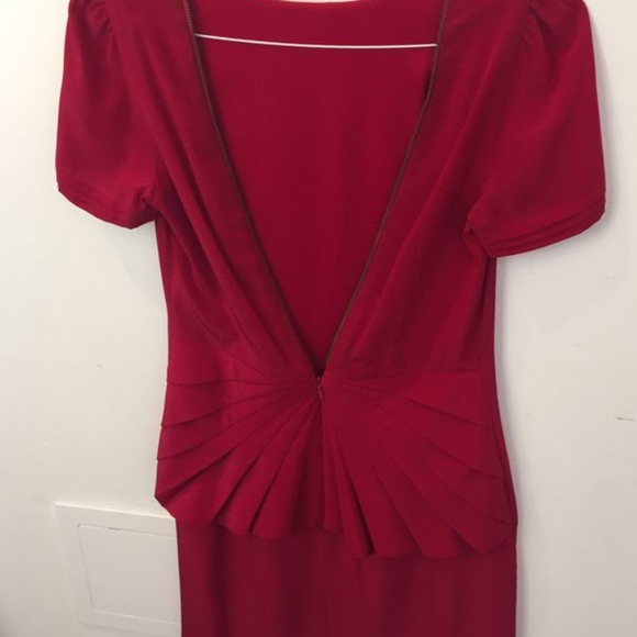 Rebecca Minkoff red silk deep V- back dress - Picture 2 of 6